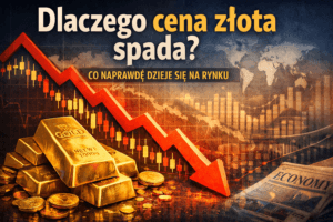 Dlaczego cena złota spada – ilustracja spadku wartości złota na rynku